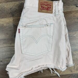 Levi's 501 Shorts‎ Women's 30 Pink Cut Off Distressed Butterfly Print Grunge